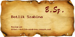 Botlik Szabina névjegykártya